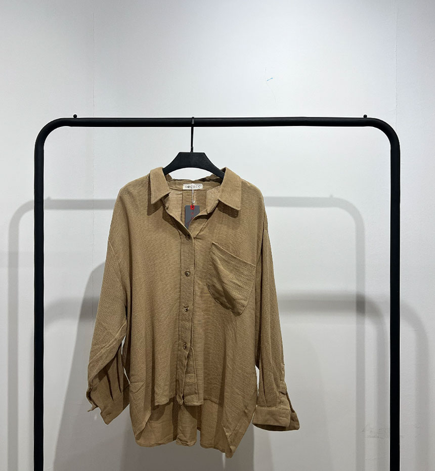 شومیز وال کنفی نازک آستین بلند