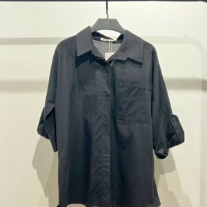 شومیز مشکی آستین پاکتی پشت دکمه