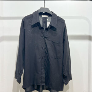 شومیز مشکی ساده آستین بلند زنانه