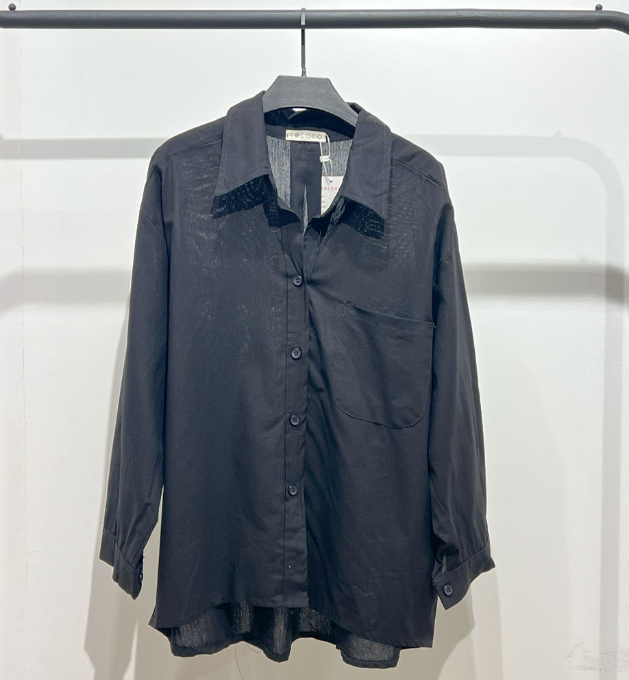 شومیز مشکی ساده آستین بلند زنانه