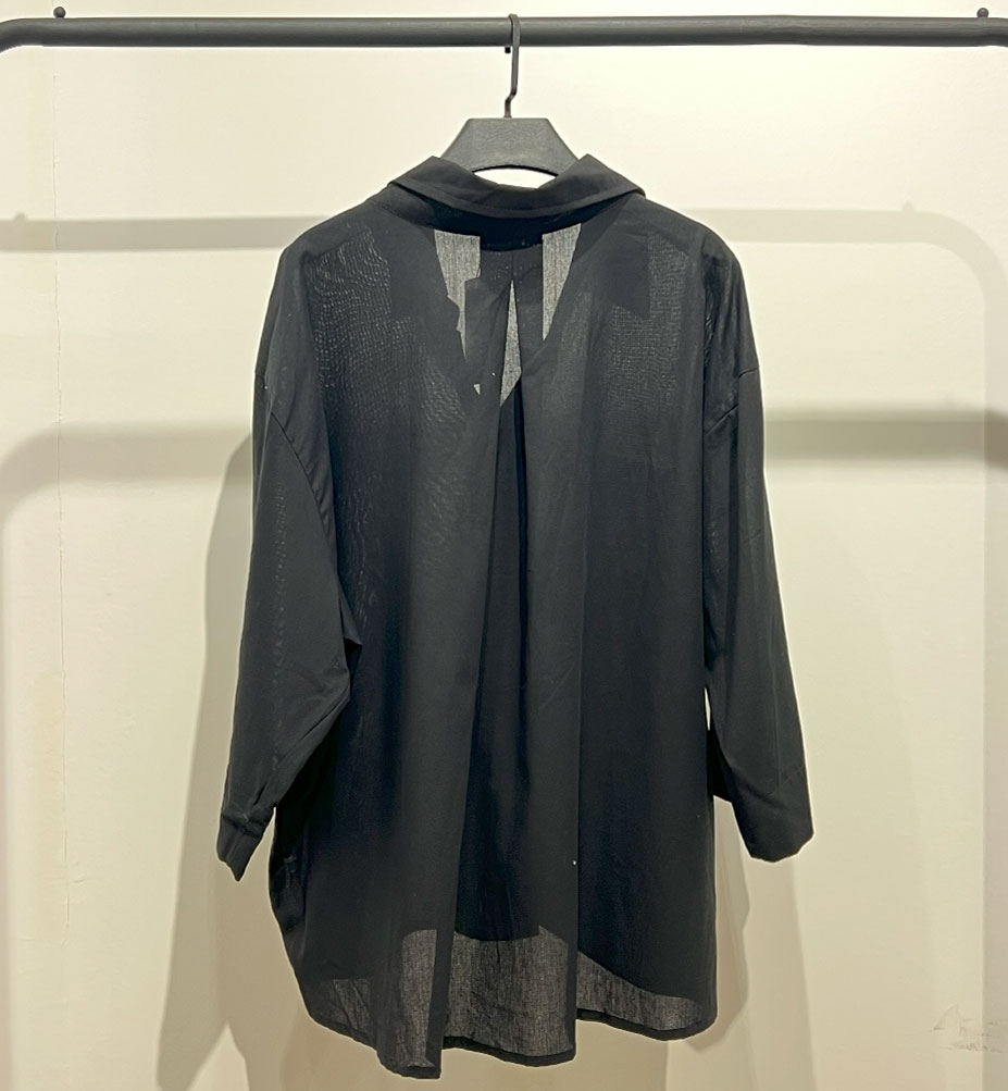 شومیز مشکی ساده آستین کیمونو