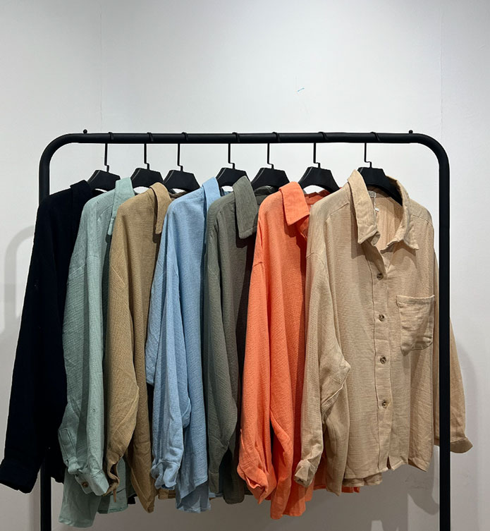 شومیز وال کنفی نازک آستین بلند