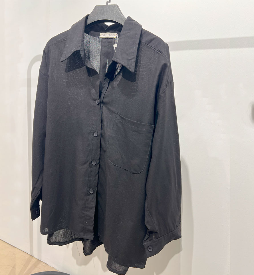 شومیز مشکی ساده آستین بلند زنانه