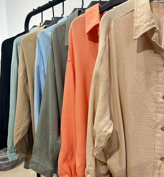 شومیز وال کنفی نازک آستین بلند