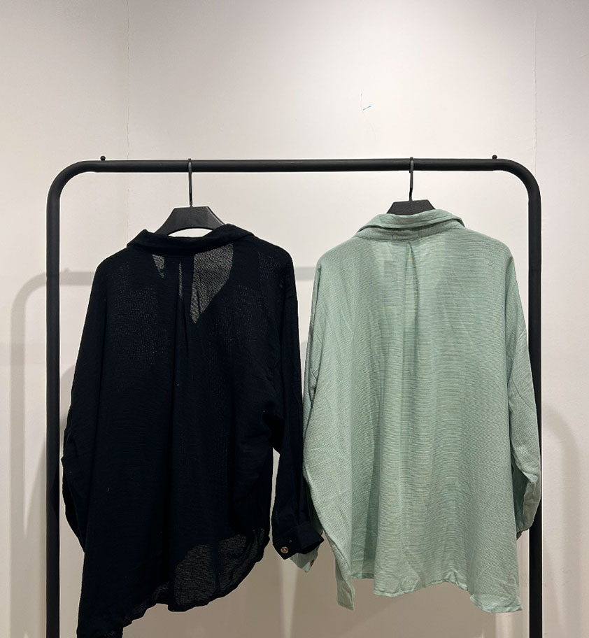 شومیز وال کنفی نازک آستین بلند