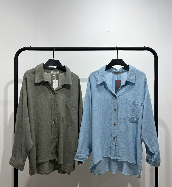 شومیز وال کنفی نازک آستین بلند