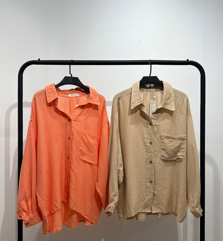 شومیز وال کنفی نازک آستین بلند