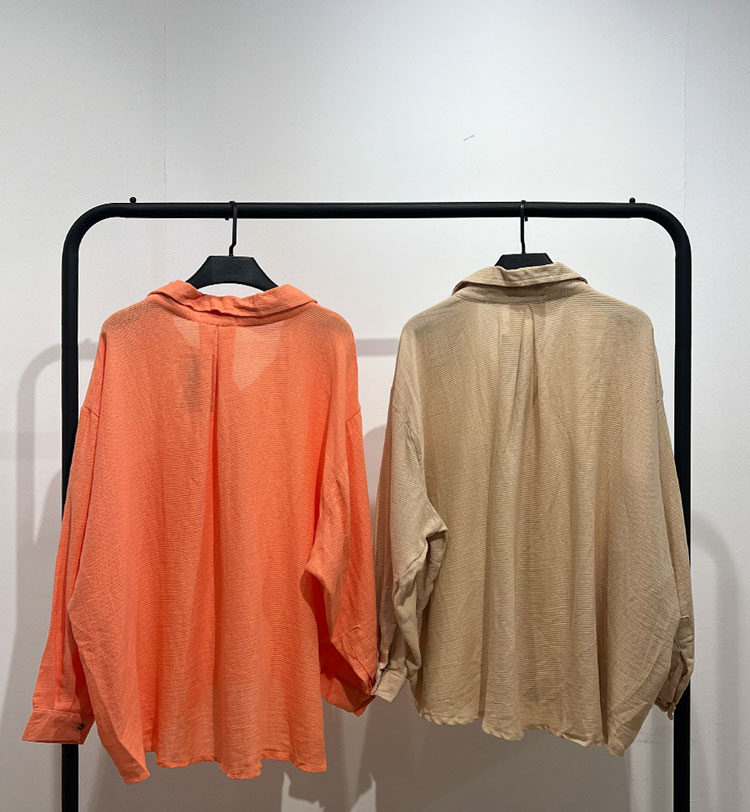 شومیز وال کنفی نازک آستین بلند