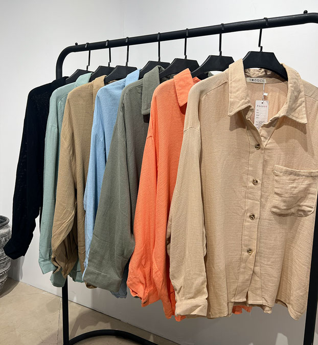 شومیز وال کنفی نازک آستین بلند