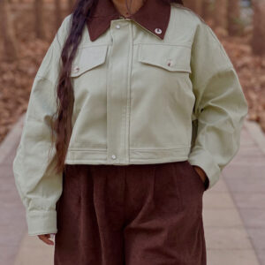 کت کتان یقه مخمل